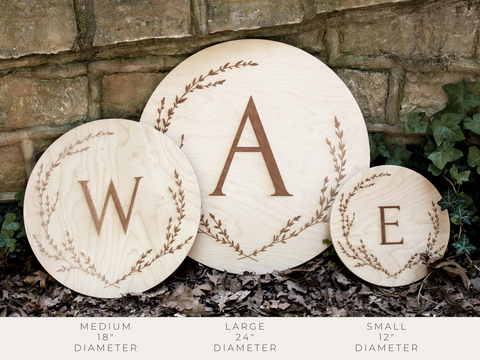 Round Wooden Monogram