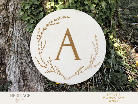 Round Wooden Monogram