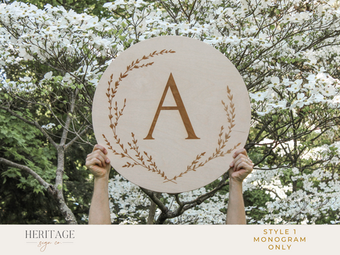 Round Wooden Monogram