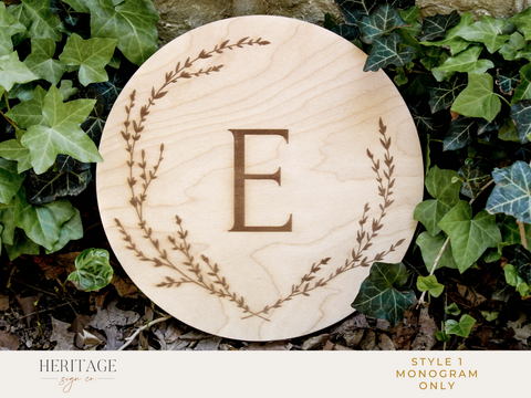 Round Wooden Monogram