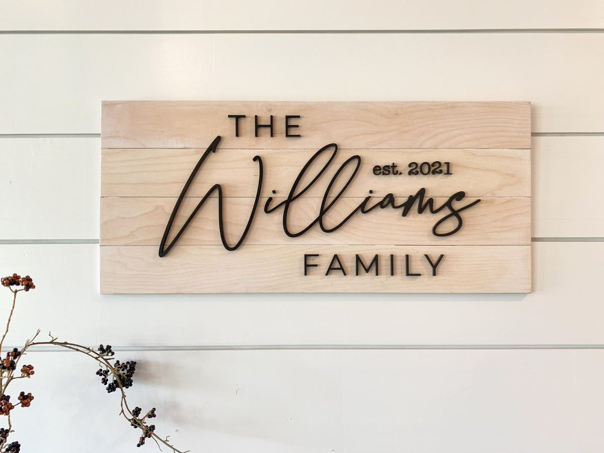Script Family Name Sign