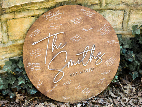 Custom Wooden Wedding Guest Book