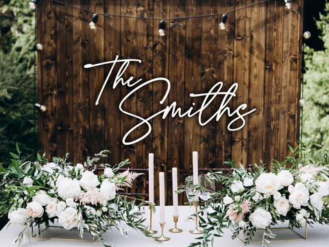 Wedding Backdrop Last Name Sign