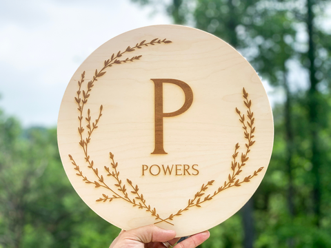 Round Wooden Monogram