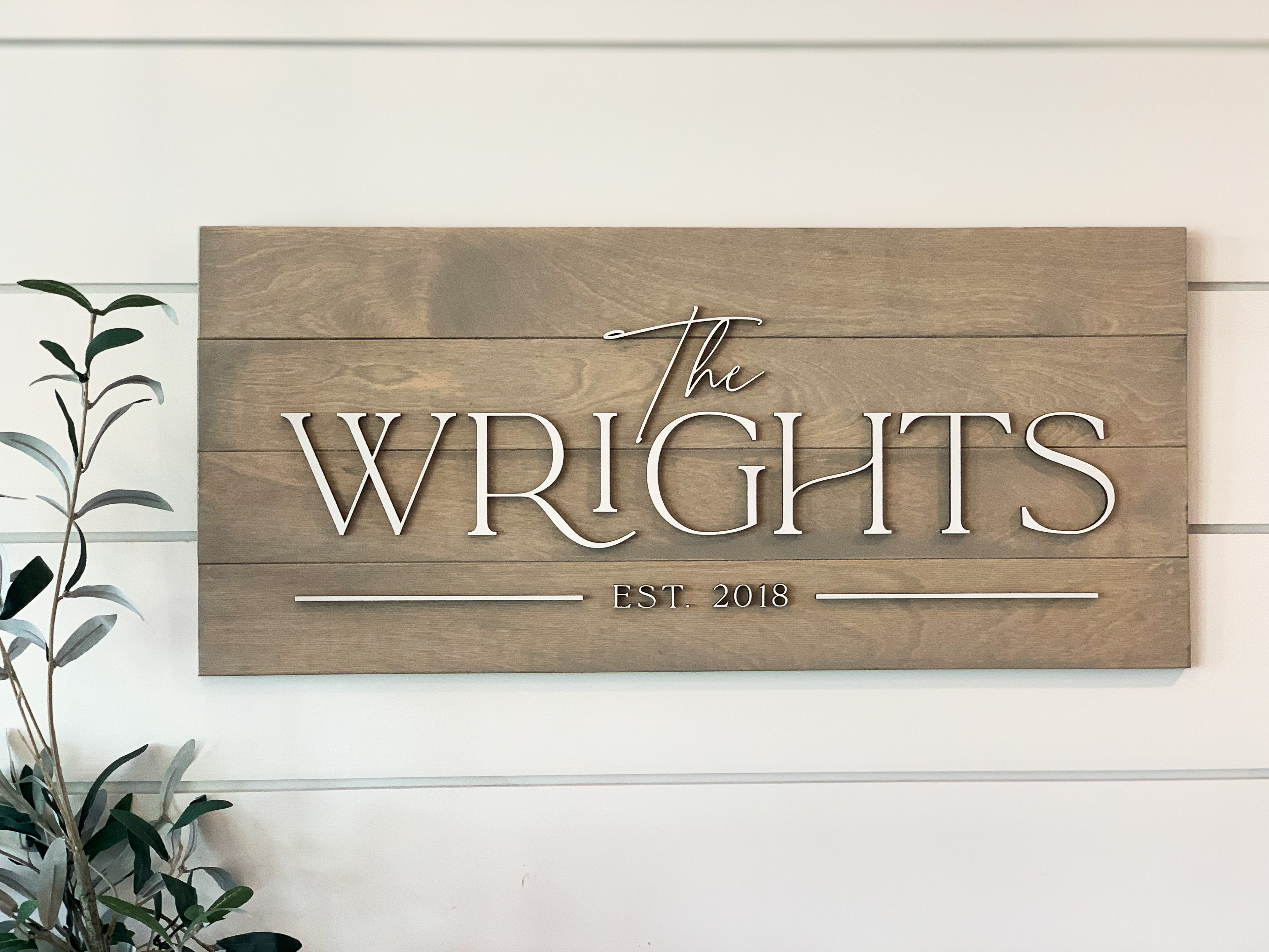Stylized Serif Family Name Sign