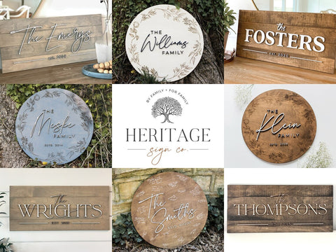 Vintage Typeface Family Name Sign